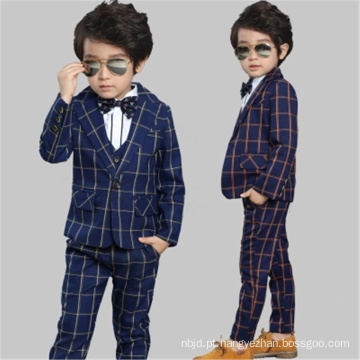 Cheque Pattern Inglaterra Style High Quality Party Flower Boy Suits